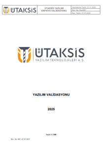 Utaksis Yazilim Validasyonu Rev005 TR
